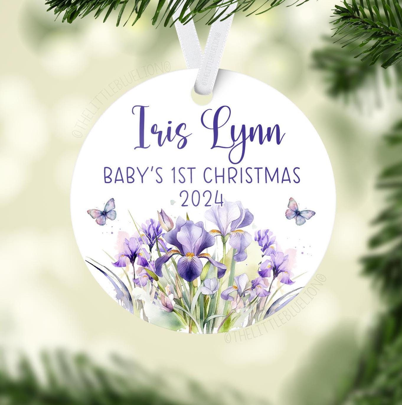 Irises Baby 1st Christmas Ornament, F98