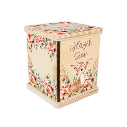Girl Boho Deer Piggy Bank, W68