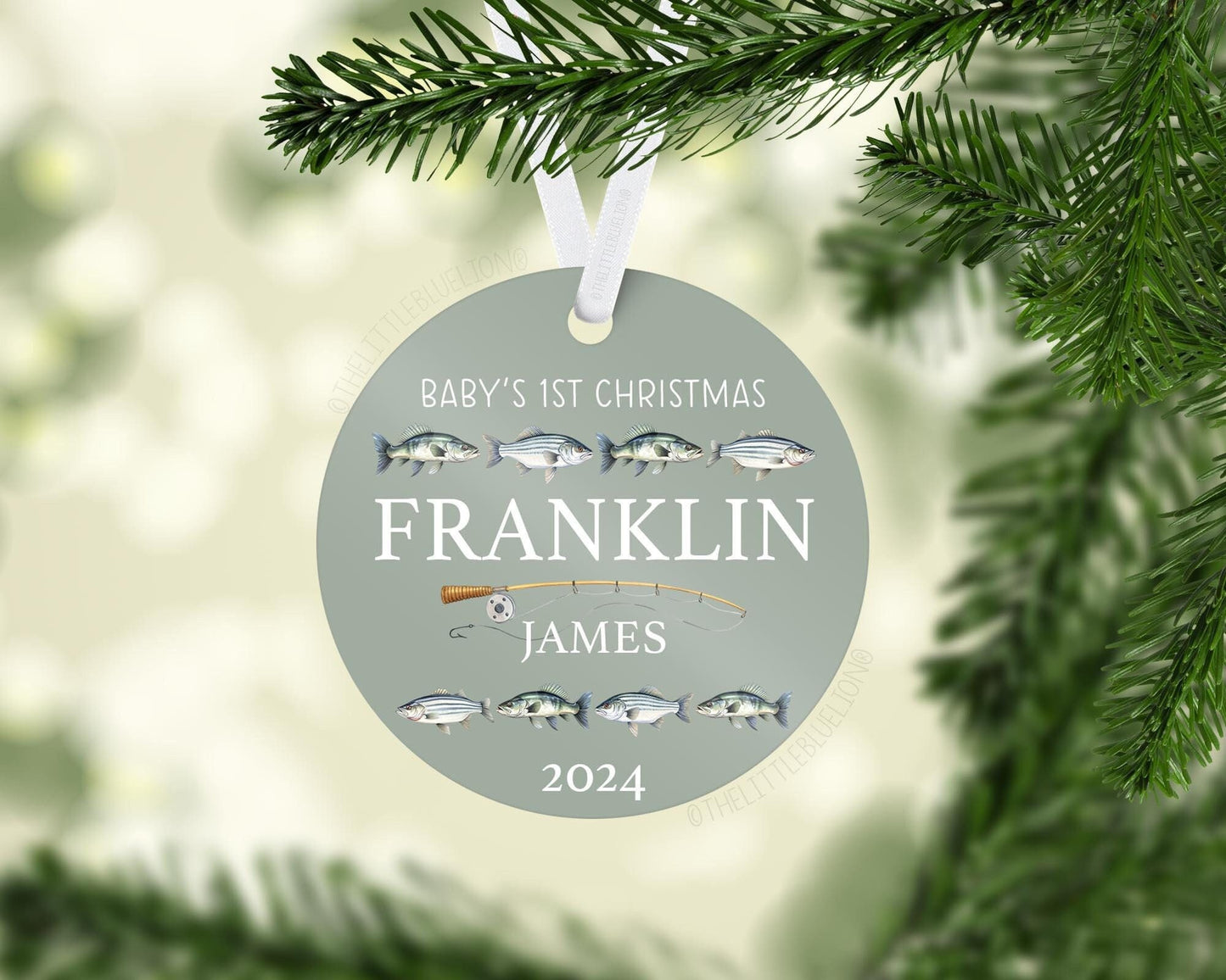 Fishing Baby First Christmas Ornament, O48