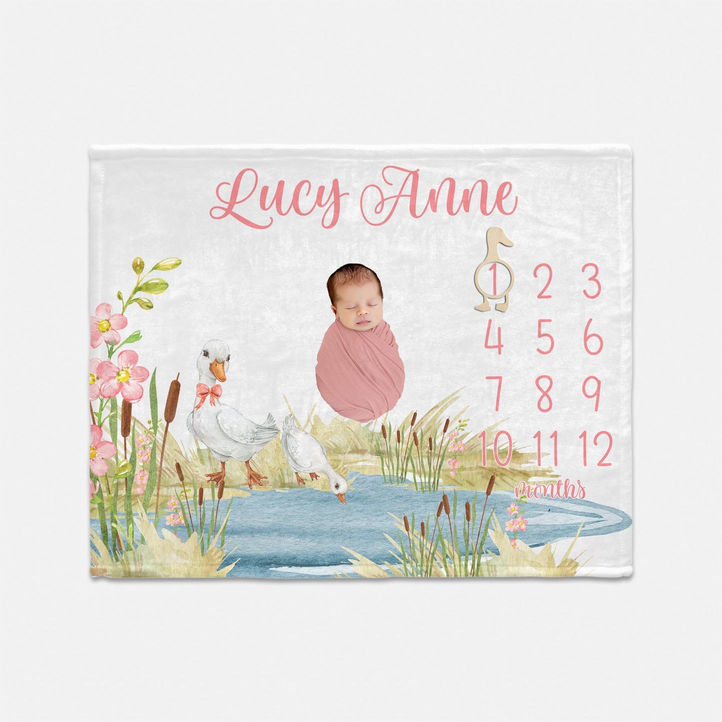 Girl Goose Milestone Blanket, B88