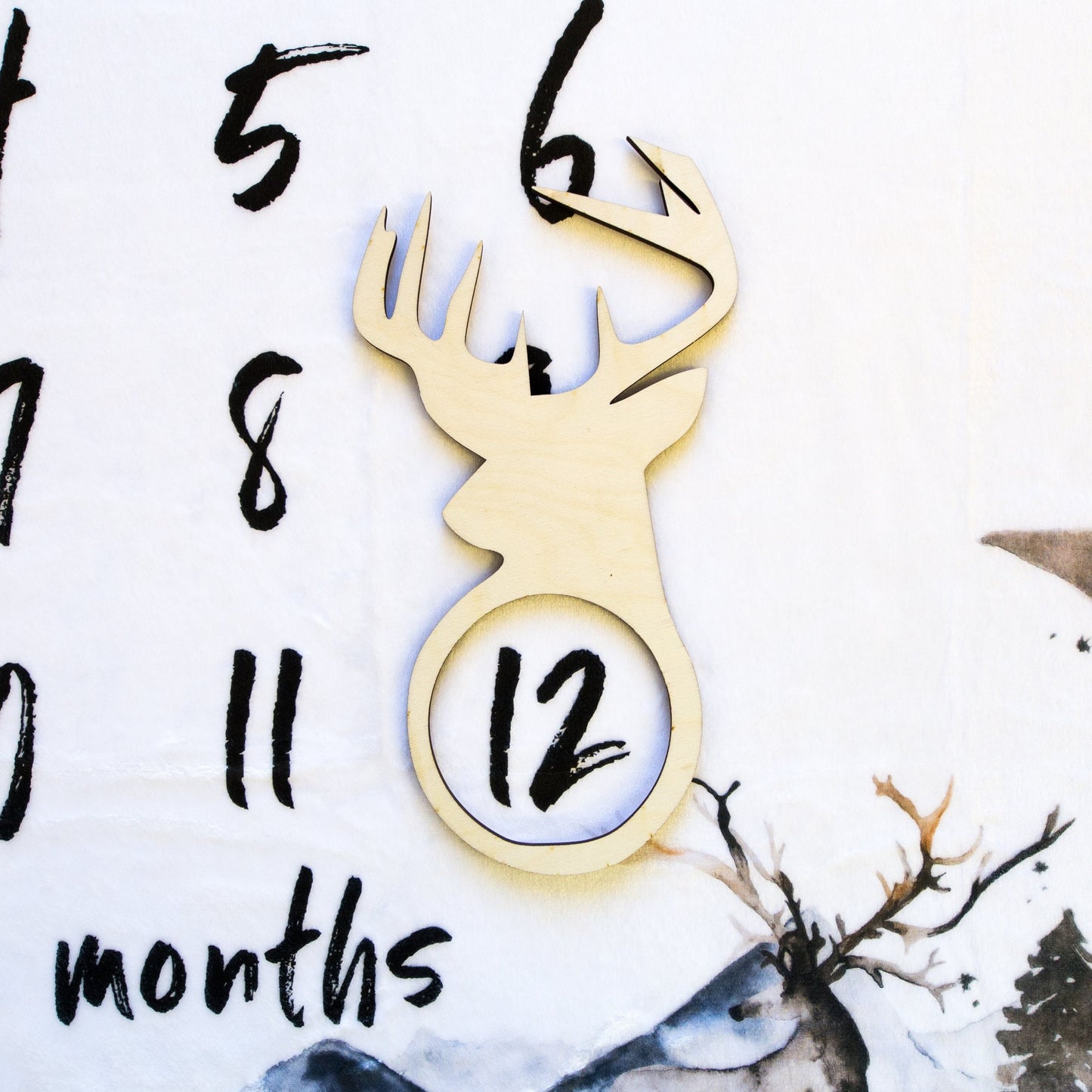 Deer Antler Milestone Marker for Milestone Blanket