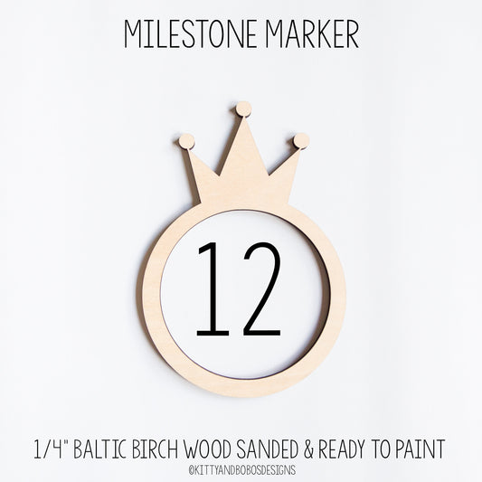 Crown Milestone Marker for Milestone Blanket