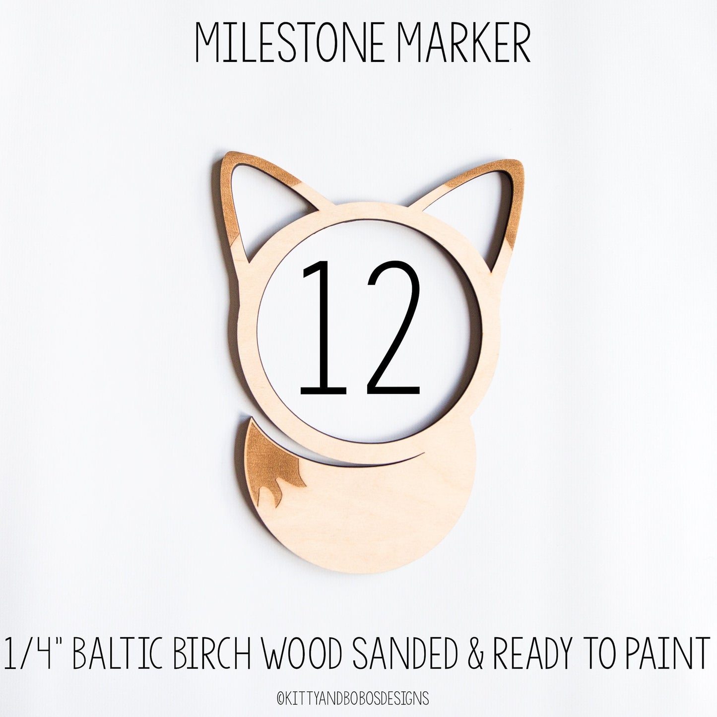 Fox Milestone Marker for Milestone Blanket