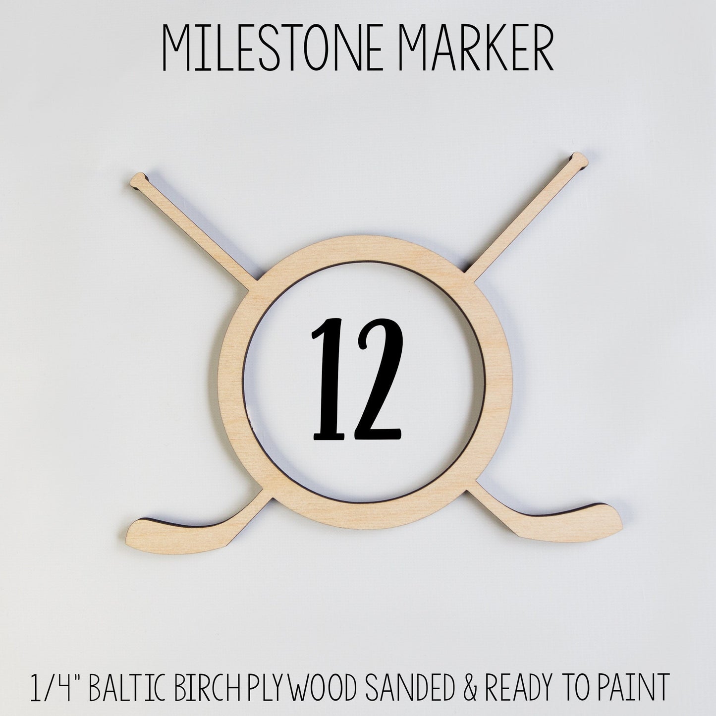 Hockey Stick Milestone Marker for Milestone Blanket