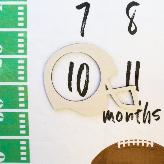 Football Helmet Milestone Marker for Milestone Blanket