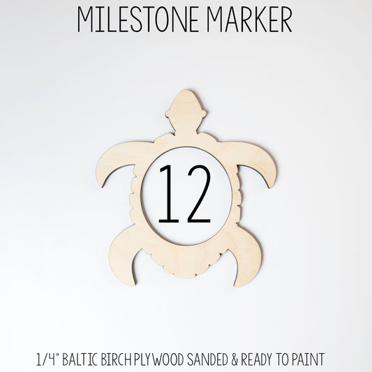 Turtle Milestone Marker for Milestone Blanket