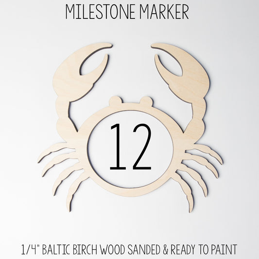 Crab Milestone Marker for Milestone Blanket