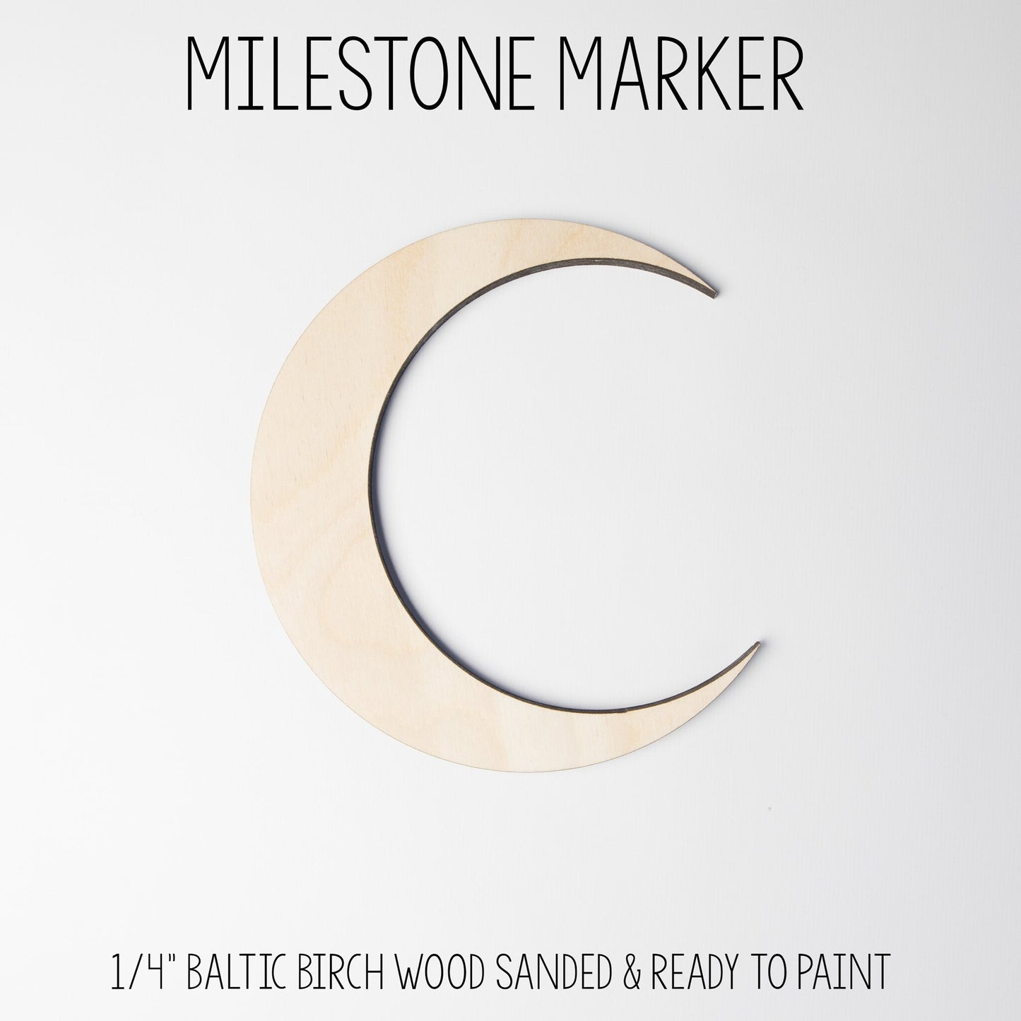 Crescent Moon Milestone Marker for Milestone Blanket