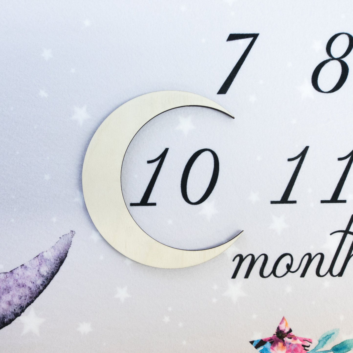 Luna Moon and Stars Baby Milestone Blanket, Celestial Girl T14