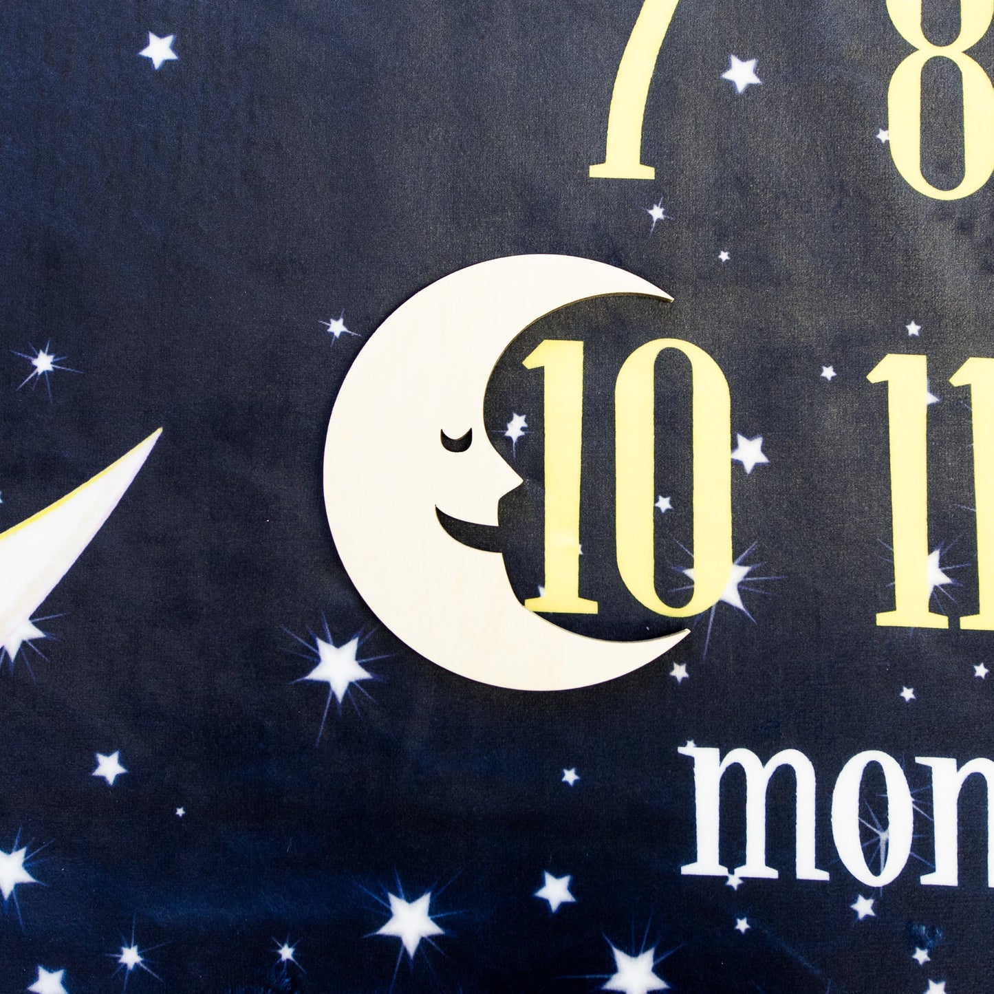 Crescent Moon Face Wooden Milestone Marker