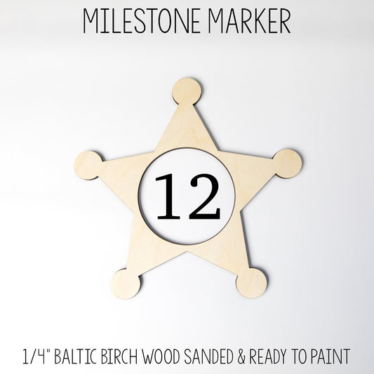 Sheriff Badge Milestone Marker for Milestone Blanket