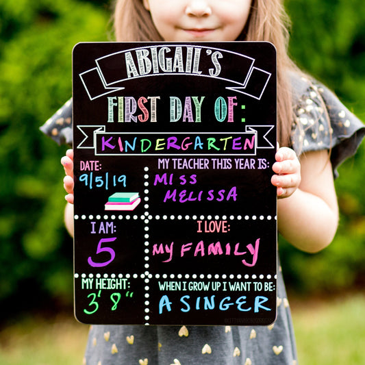 Reusable First and Last Day of School Sign, Liquid Chalk, Pastel