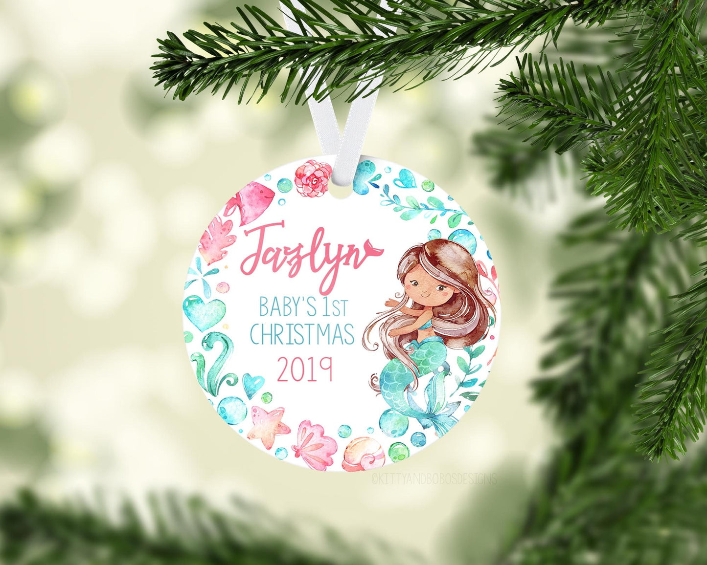 Mermaid Baby 1st Christmas Ornament, O9