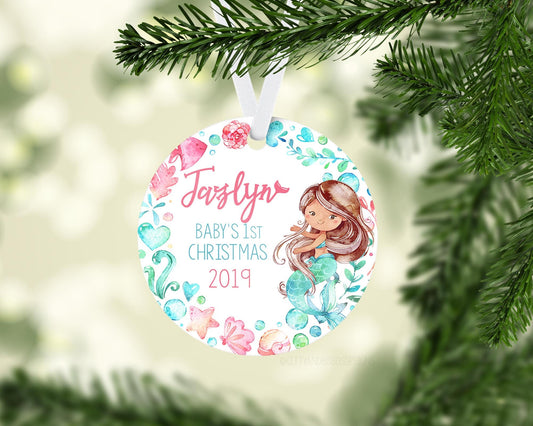 Mermaid Baby 1st Christmas Ornament, O9