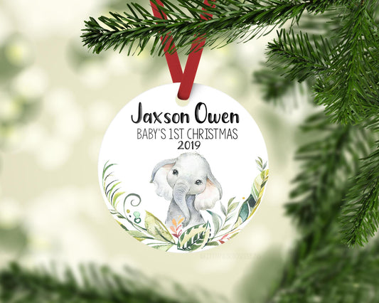 Elephant Baby 1st Christmas Ornament