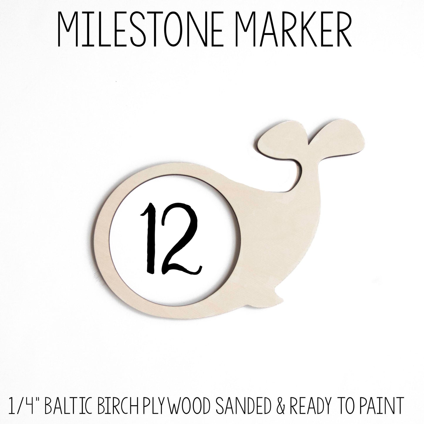 Whale Milestone Marker for Milestone Blanket