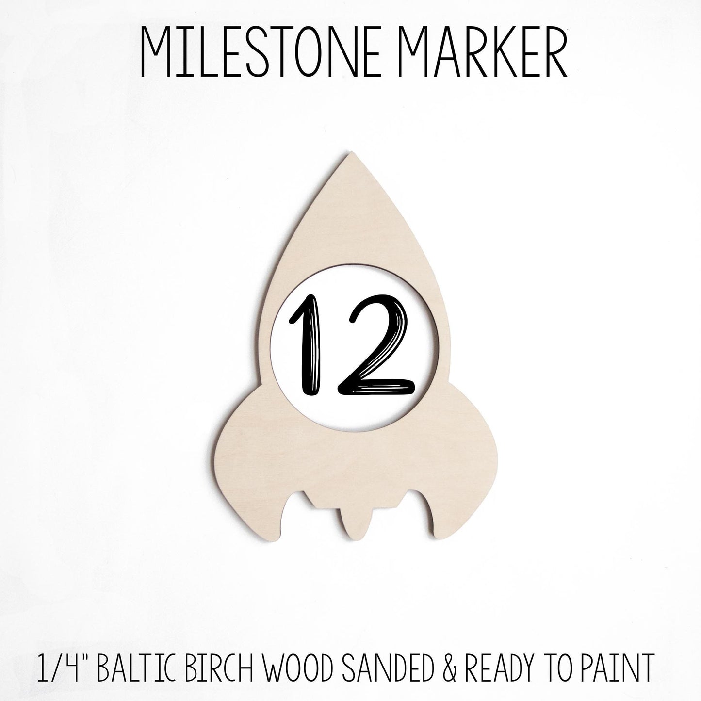 Rocket Moon and Stars Baby Milestone Blanket, T41