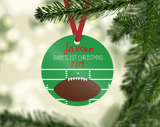 Football Baby First Christmas Ornament, B3