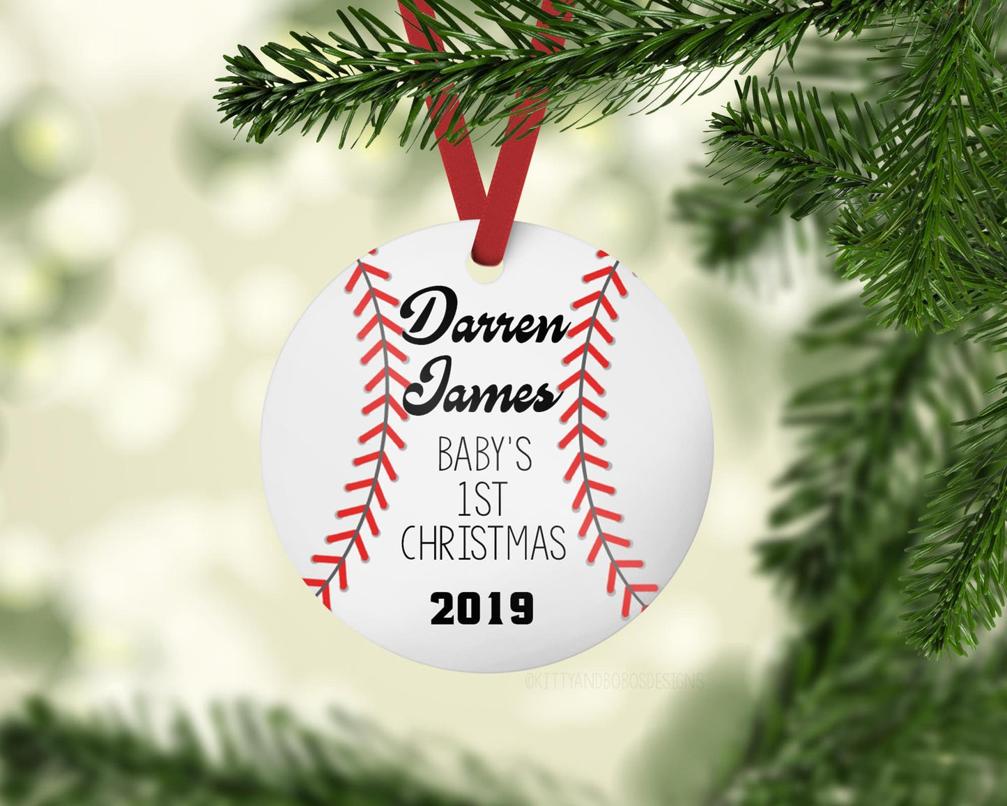 Baseball Baby First Christmas Ornament, B2