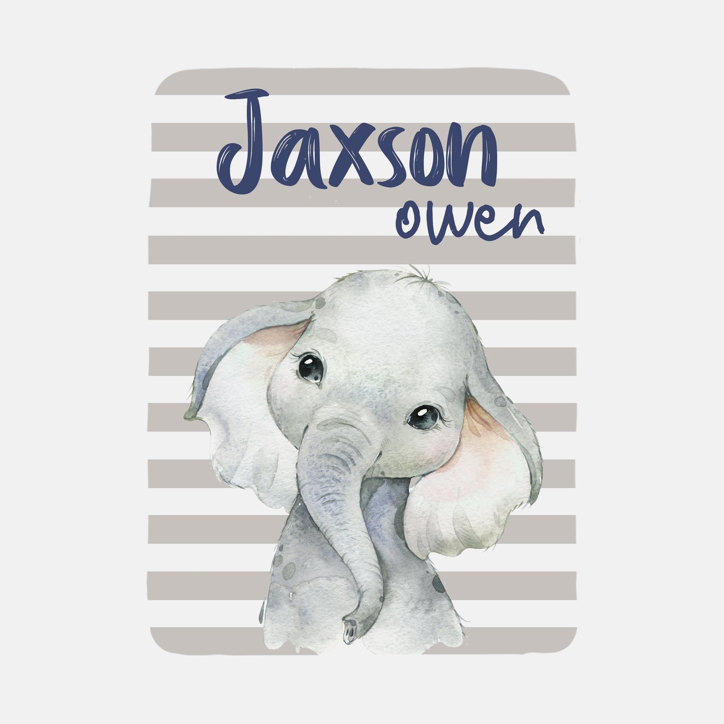 Boy Elephant Personalized Baby Blanket