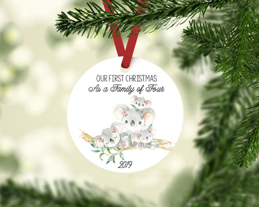 Koala, Our First Christmas As A Family Of Four Ornament
