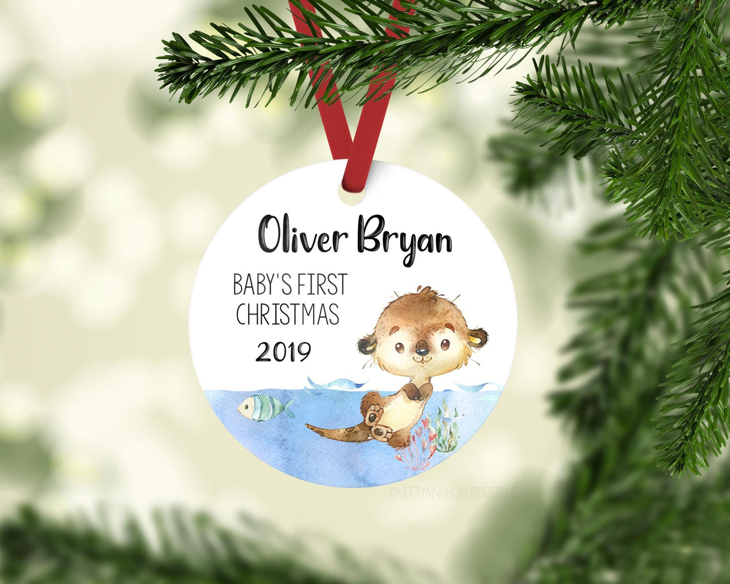 Otter Baby 1st Christmas Ornament, O11