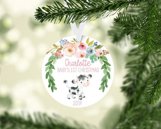 Cow Baby 1st Christmas Ornament, C9