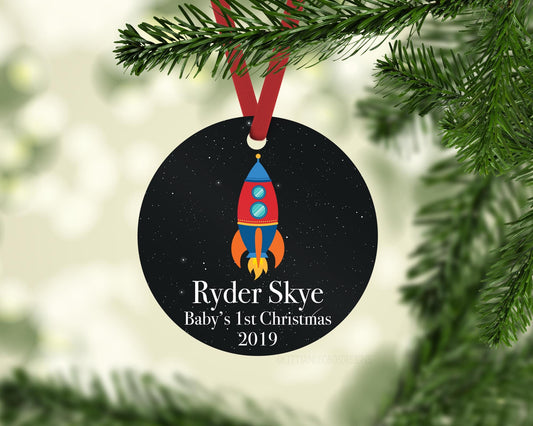 Rocket Baby First Christmas Ornament,