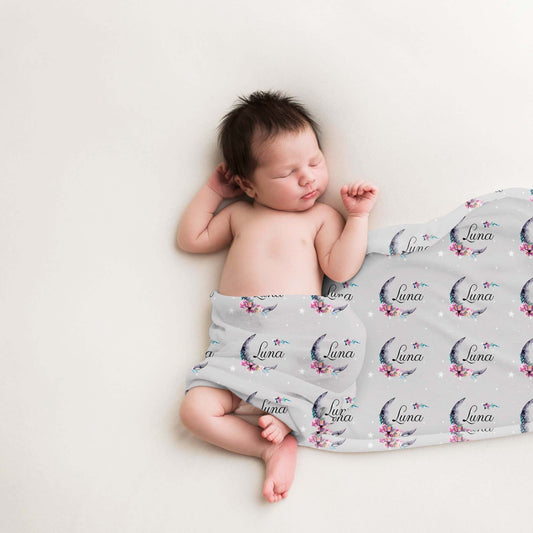 Luna Swaddle Blanket, Celestial Girl T14