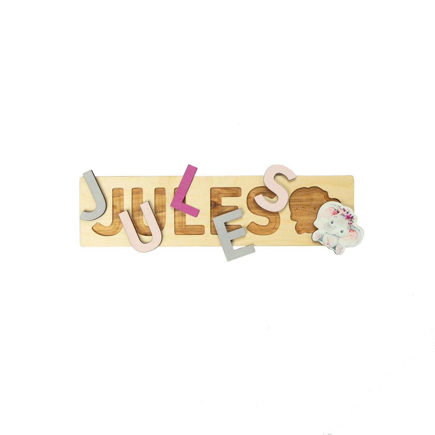 Elephant Wooden Name Puzzle