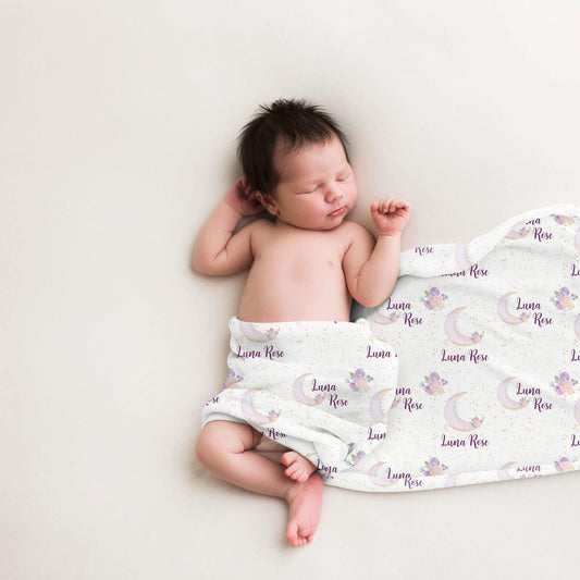 Luna Moon and Stars Baby Swaddle Blanket, T8