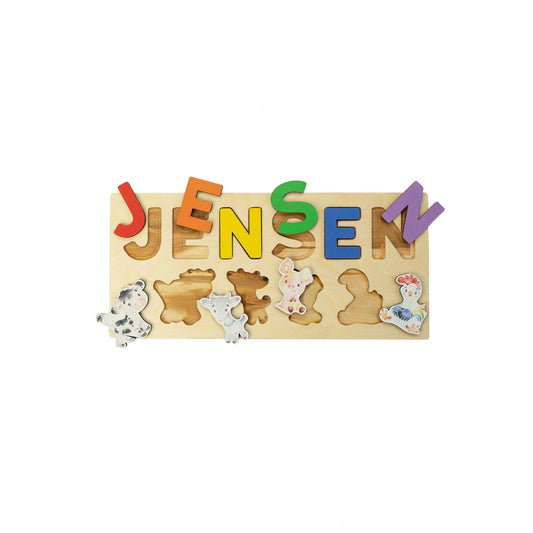 Farm Animal Wooden Name Puzzle