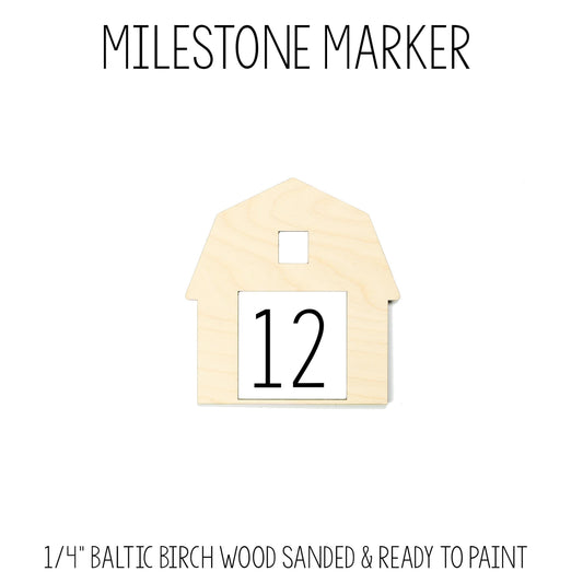 Barn Milestone Marker for Milestone Blanket