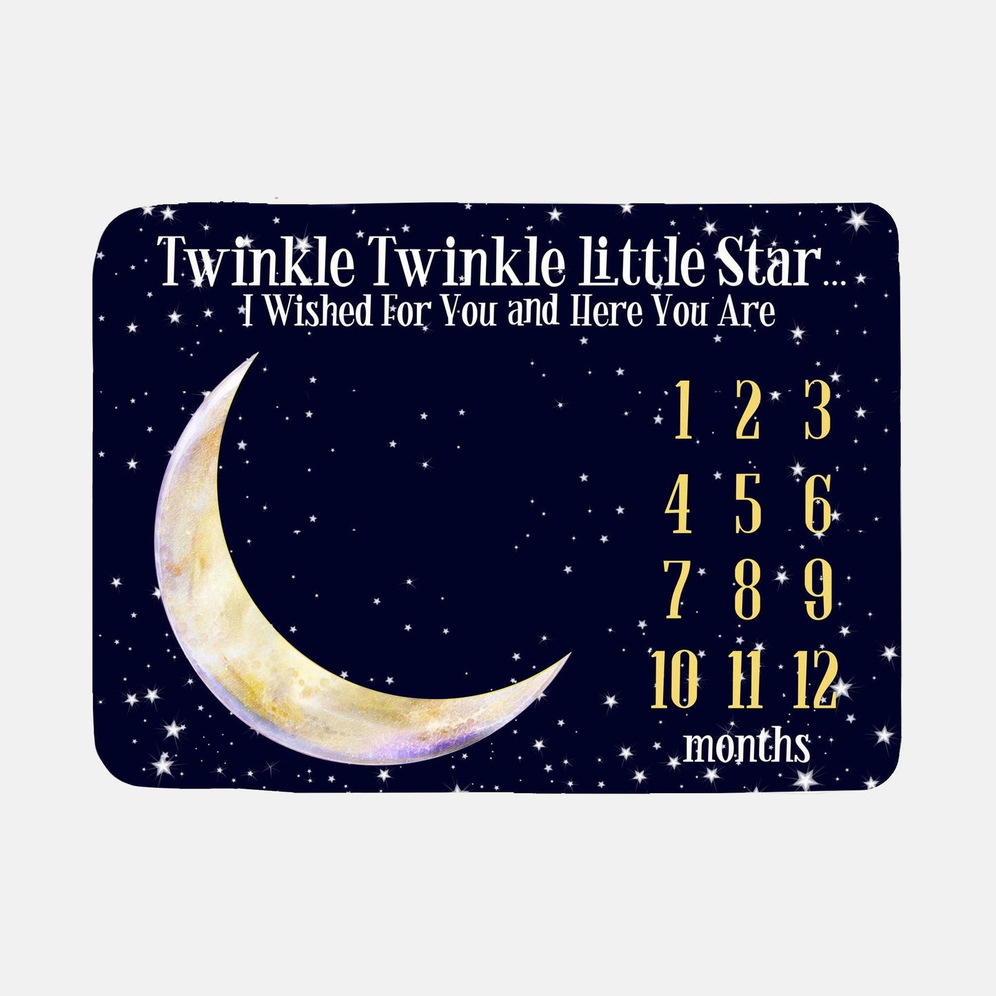 Luna Moon and Stars Baby Milestone Blanket, Twinkle Twinkle Little Star