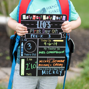 First and Last Day of School, Liquid Chalk Dry Erase School Board, Blue or Pink