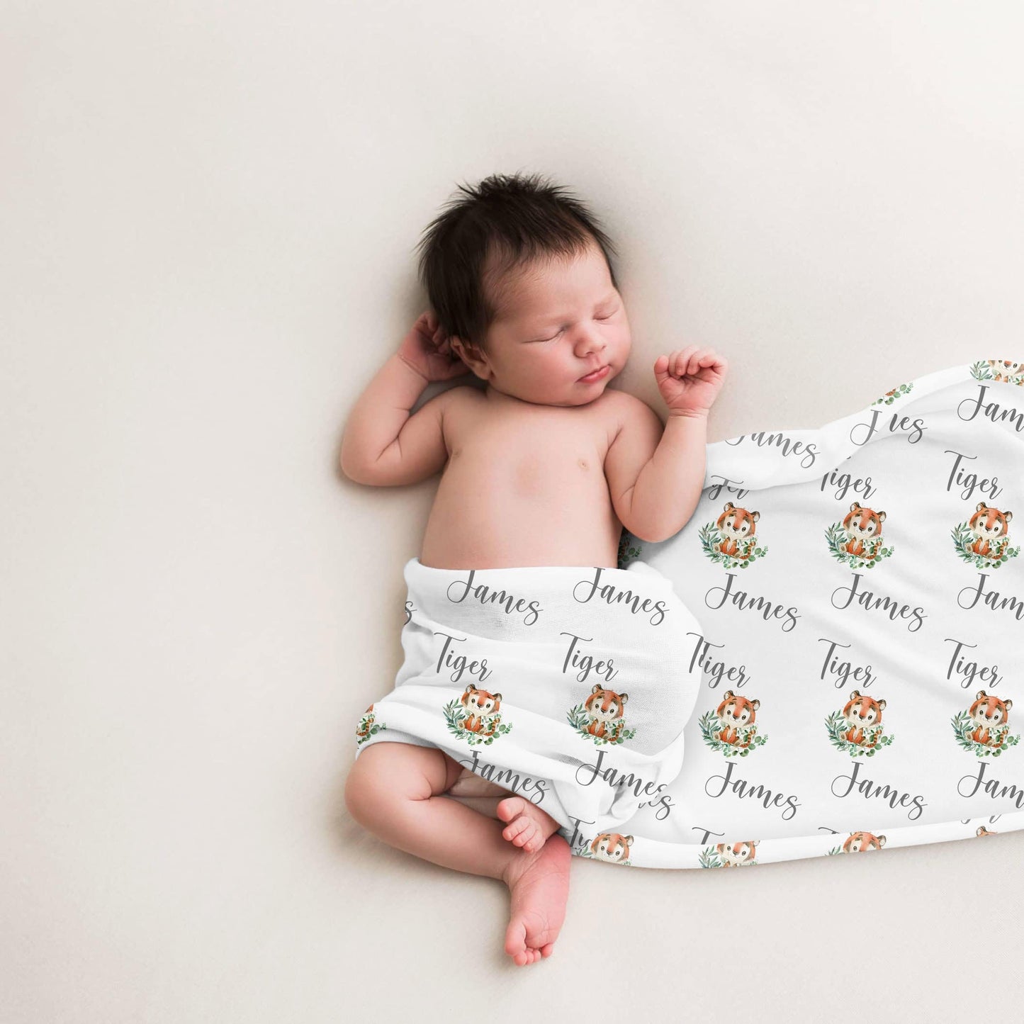 Tiger Baby Blanket, Safari Swaddle Blanket, S7