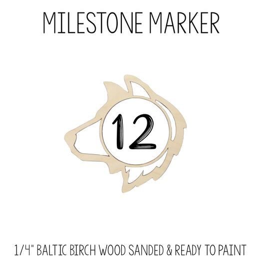 Wolf Milestone Marker for Milestone Blanket