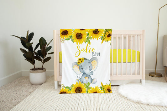 Sunflower Elephant Blanket