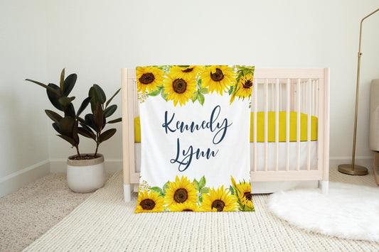 Sunflower Baby Blanket, Girl F8