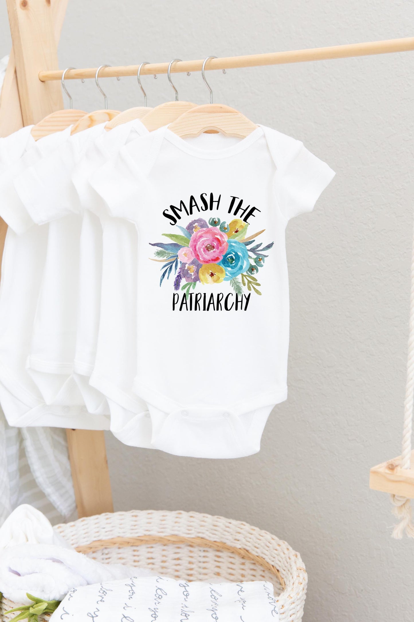 Smash The Patriarchy Baby Bodysuit, Tiny Feminist