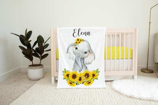 Elephant Sunflower Blanket, S21