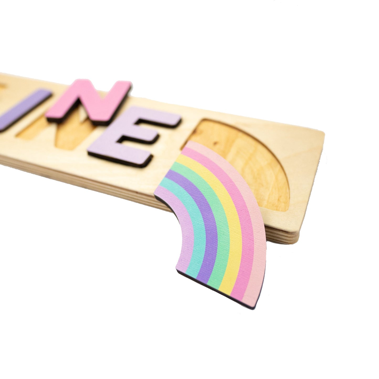 Pastel Rainbow Wood Name Puzzle