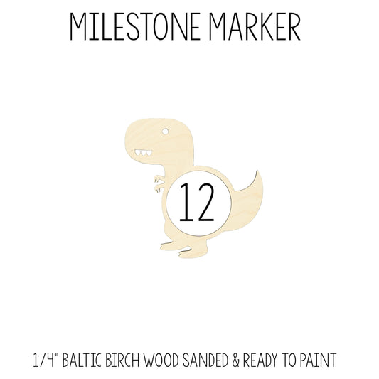 Cute T-Rex Dinosaur Milestone Marker for Milestone Blanket