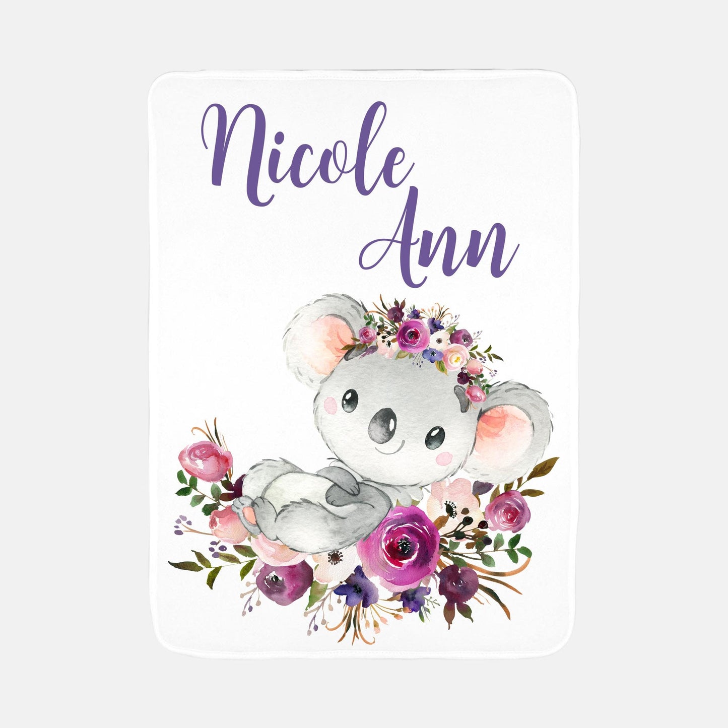 Koala Floral Baby Blanket