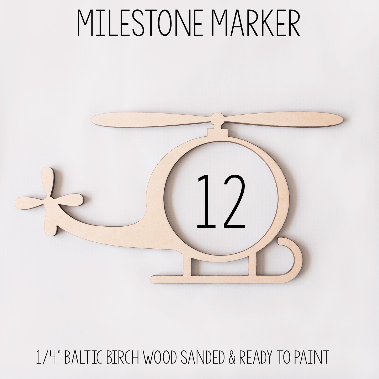 Helicopter Milestone Marker for Milestone Blanket