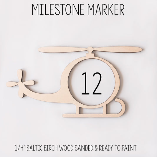 Helicopter Milestone Marker for Milestone Blanket