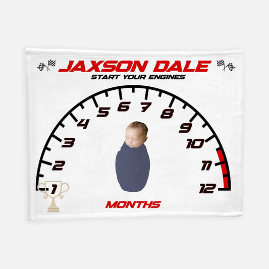 Race Car Baby Milestone Blanket, T66