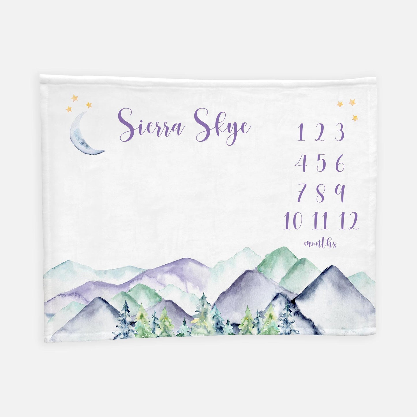 Girl Mountains Baby Milestone Blanket, M11