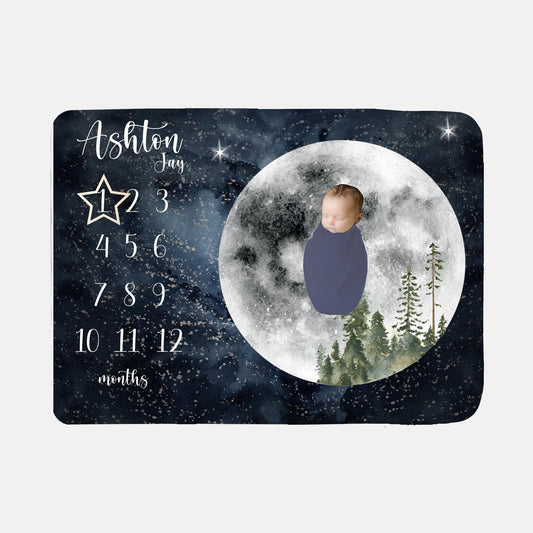 Moon Forest Baby Milestone Blanket, Luna T6