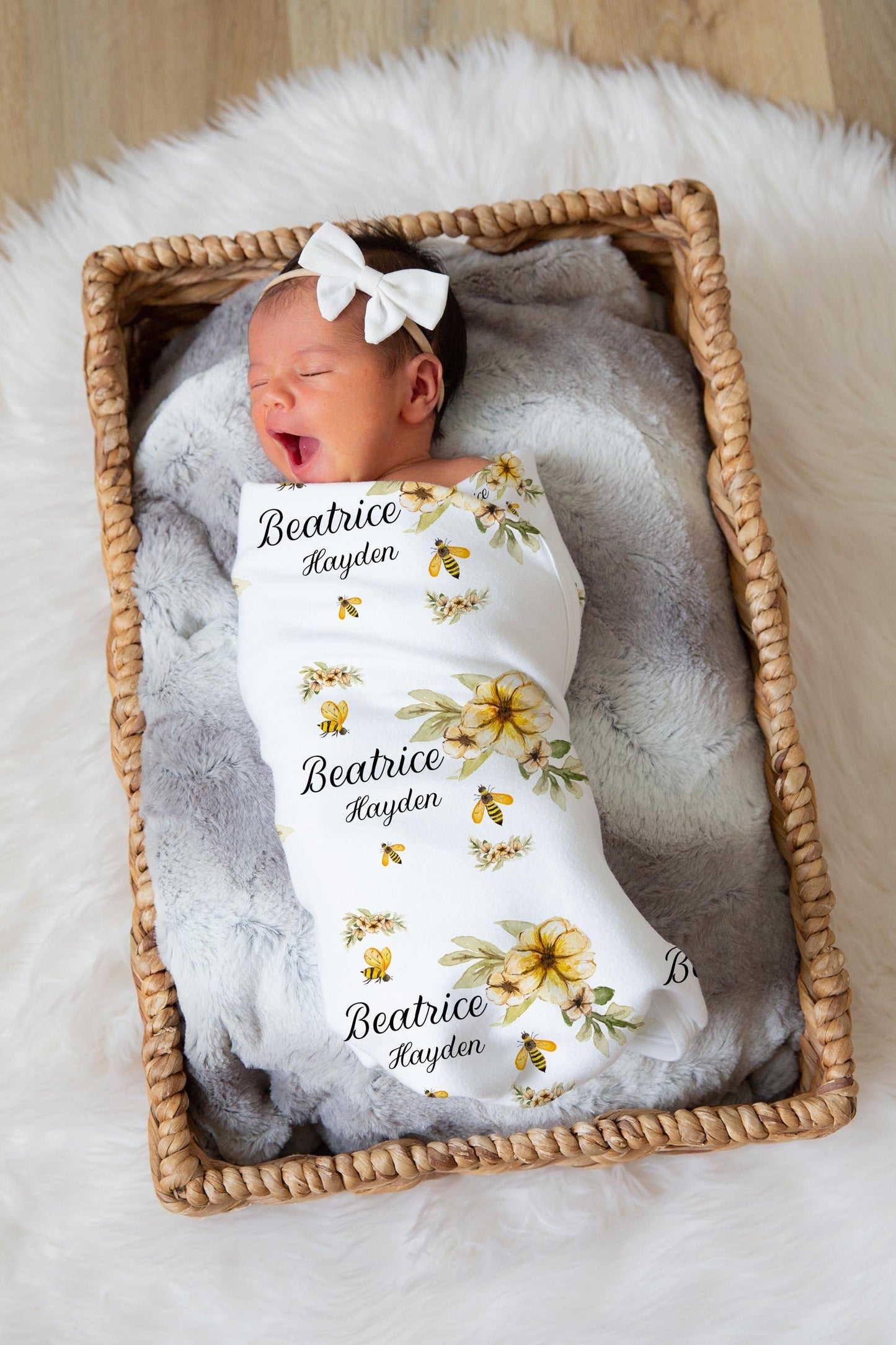 Honey Bee Swaddle Blanket, F46